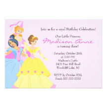 Pretty Princess Girls Birthday Party Invitation