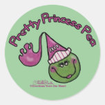 Pretty Princess Pea Round Sticker