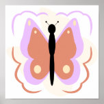 Pretty Purple And Orange Butterfly Poster posters
