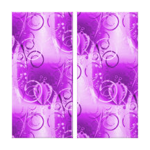 Pretty Purple Floral Vine Pattern Stretched Canvas Print