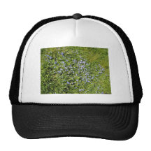 Pretty Purple flowers and grass Mesh Hat