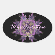Pretty Purple Flowers Oval Sticker