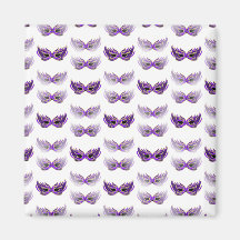 Pretty Purple Masquerade Masks Mardi Gras Magnets