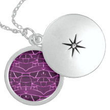 Pretty Purple Mosaic Tiles Girly Pattern Locket