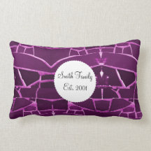 Pretty Purple Mosaic Tiles Girly Pattern Pillow