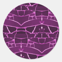 Pretty Purple Mosaic Tiles Girly Pattern Round Stickers