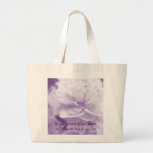 Pretty Purple Peony Quote Totebag