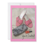 Pretty Purse Pink Heels Invitations Birthday/Any