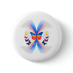 pretty rainbow butterflies swirl design buttons