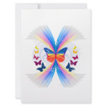 pretty rainbow butterflies swirl design invitations
