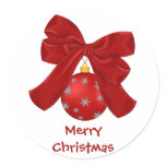 Pretty Red and Silver Ornament Stickers