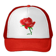 Pretty Red Rose Mesh Hat