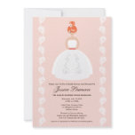Pretty Redhead Bridal Shower Pink Invitations