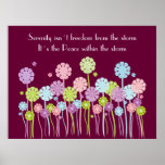 Pretty Retro Serenity Flowers & Butterflies Poster posters