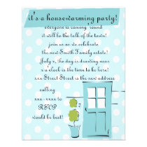 Pretty Robin's Egg Blue Door invitations