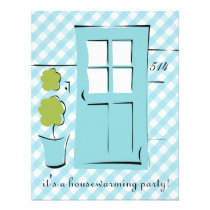 Pretty Robin's Egg Blue Door invitations