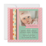 Pretty Scrapbook pink birth announcements invitations