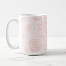 Pretty soft pink rose pattern. coffee mugs
