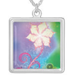 Pretty Sparkling Fantasy Flower Necklace