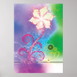 Pretty Sparkling Fantasy Flower Poster Print