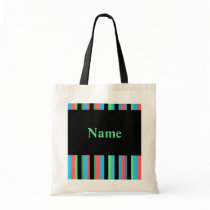 Pretty Striped Budget Tote Bag Template - Green