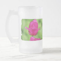 Pretty Tulips Frosted Beer Mug