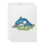pretty turquoise dolphin design invitations