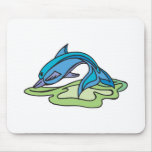 pretty turquoise dolphin design mousepads