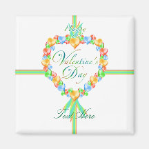Pretty Valentine Candy Hearts Custom Magnet