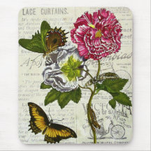 Pretty Vintage Collage Mouse Pads