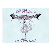 Pretty Vintage Fairy Decal Postcard