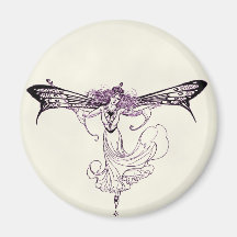 Pretty Vintage Fairy Decal Refrigerator Magnet