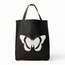 Pretty White Admiral Butterfly Print Canvas Bag