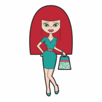 Pretty Woman with retro Handbag