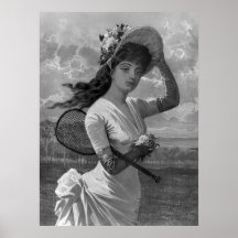 Pretty Woman With Tennis Racket, 1887 Posters