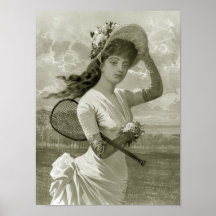 Pretty Woman With Tennis Racket, 1887 Posters