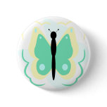 Pretty Yellow And Green Butterfly Button