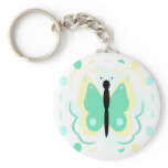 Pretty Yellow And Green Butterfly Keychain