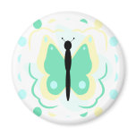 Pretty Yellow And Green Butterfly Magnet
