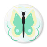 Pretty Yellow And Green Butterfly Magnet