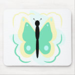 Pretty Yellow And Green Butterfly Mousepad