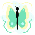 Pretty Yellow And Green Butterfly Ornament photo sculptures