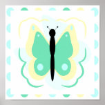 Pretty Yellow And Green Butterfly Poster posters