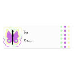 Pretty Yellow And Purple Butterfly Gift Tag business cards