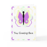Pretty Yellow And Purple Butterfly Greeting Card