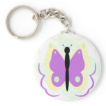 Pretty Yellow And Purple Butterfly Keychain