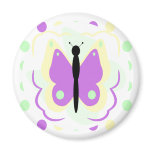 Pretty Yellow And Purple Butterfly Magnet