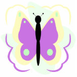 Pretty Yellow And Purple Butterfly Ornament photo sculptures