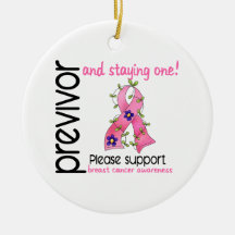 Previvor 9 Breast Cancer Ornament
