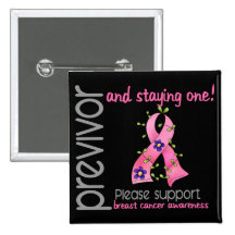 Previvor 9 Breast Cancer Pinback Button